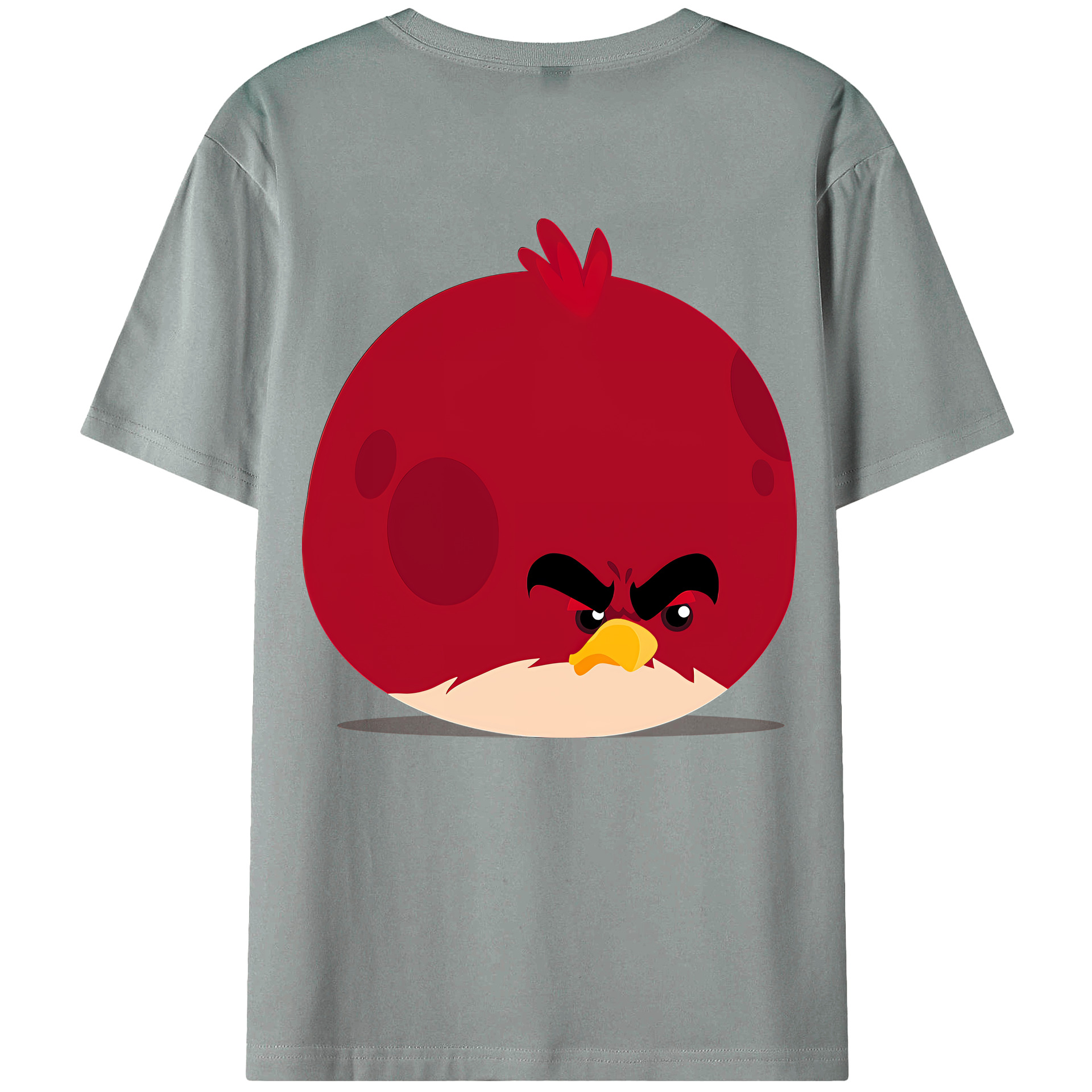 （画像用） Angry Birds アングリーバード 綿100％ メンズ半袖Tシャツ（バックプリント） 通気性